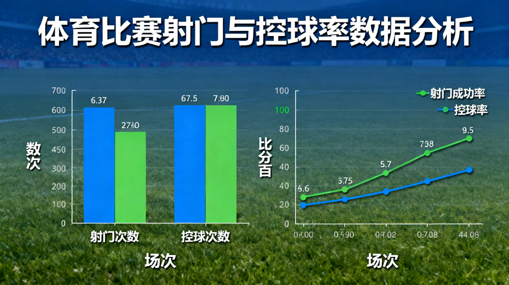 体育比赛射门与控球率数据分析图表